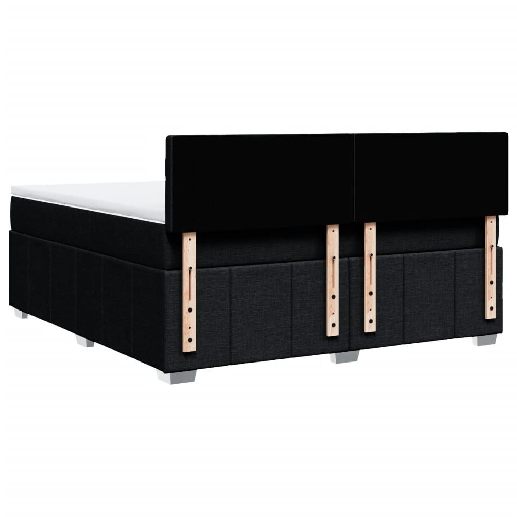 Κρεβάτι Boxspring με Στρώμα Μαύρο 180x200 εκ. Υφασμάτινο - Pakobazaar