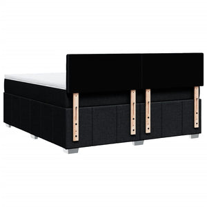 Κρεβάτι Boxspring με Στρώμα Μαύρο 180x200 εκ. Υφασμάτινο - Pakobazaar