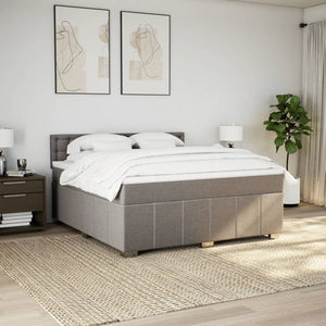 Κρεβάτι Boxspring με Στρώμα Taupe 180x200 εκ. Υφασμάτινο