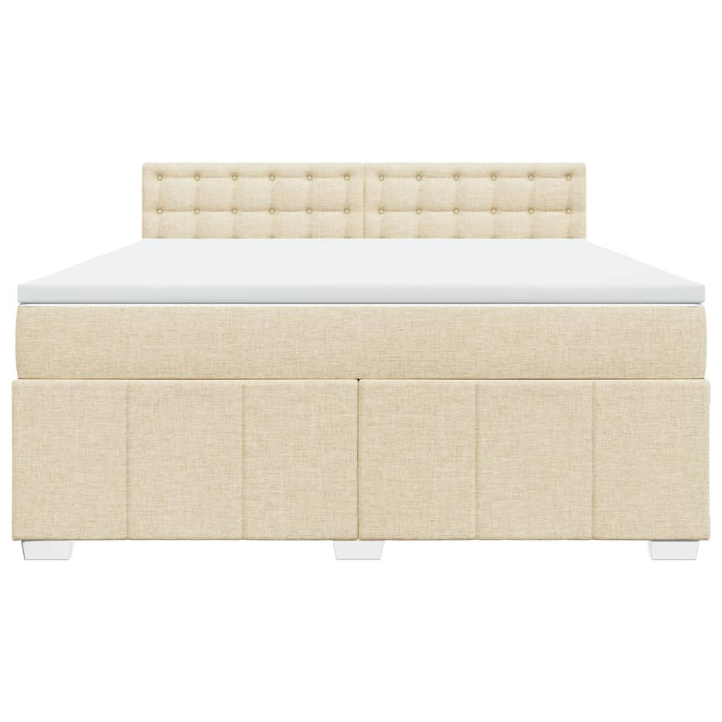Κρεβάτι Boxspring με Στρώμα Κρεμ 180x200 εκ. Υφασμάτινο