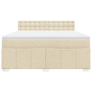 Κρεβάτι Boxspring με Στρώμα Κρεμ 180x200 εκ. Υφασμάτινο