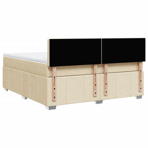 Κρεβάτι Boxspring με Στρώμα Κρεμ 180x200 εκ. Υφασμάτινο