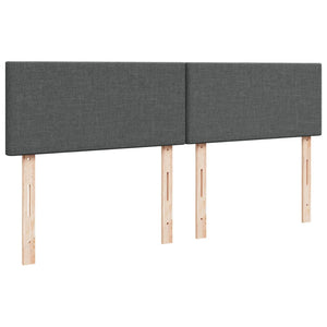 Κρεβάτι Boxspring με Στρώμα Σκούρο Γκρι 200x200 εκ. Υφασμάτινο - Pakobazaar