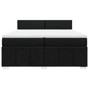 Κρεβάτι Boxspring με Στρώμα Μαύρο 200x200 εκ. Υφασμάτινο - Pakobazaar
