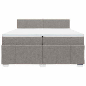 Κρεβάτι Boxspring με Στρώμα Taupe 200x200 εκ. Υφασμάτινο - Pakobazaar