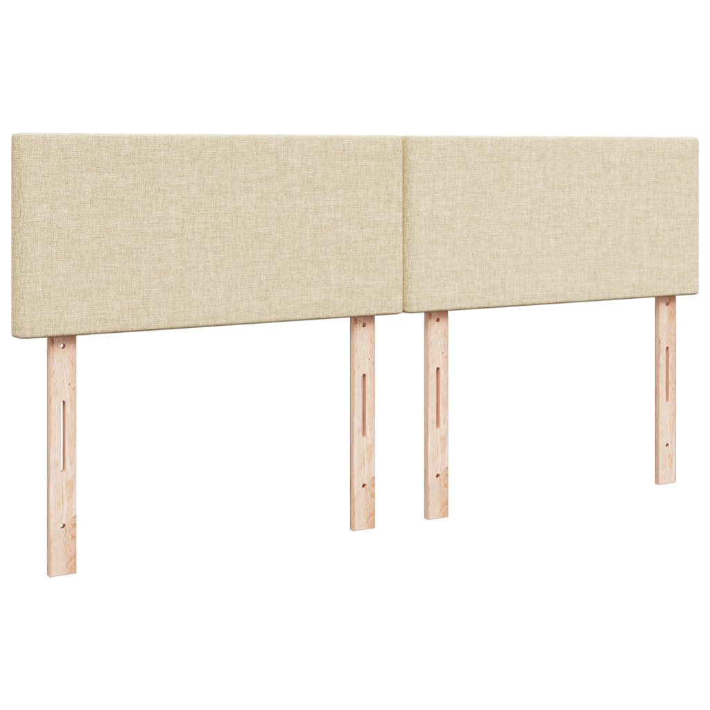 Κρεβάτι Boxspring με Στρώμα Κρεμ 200x200 εκ. Υφασμάτινο - Pakobazaar