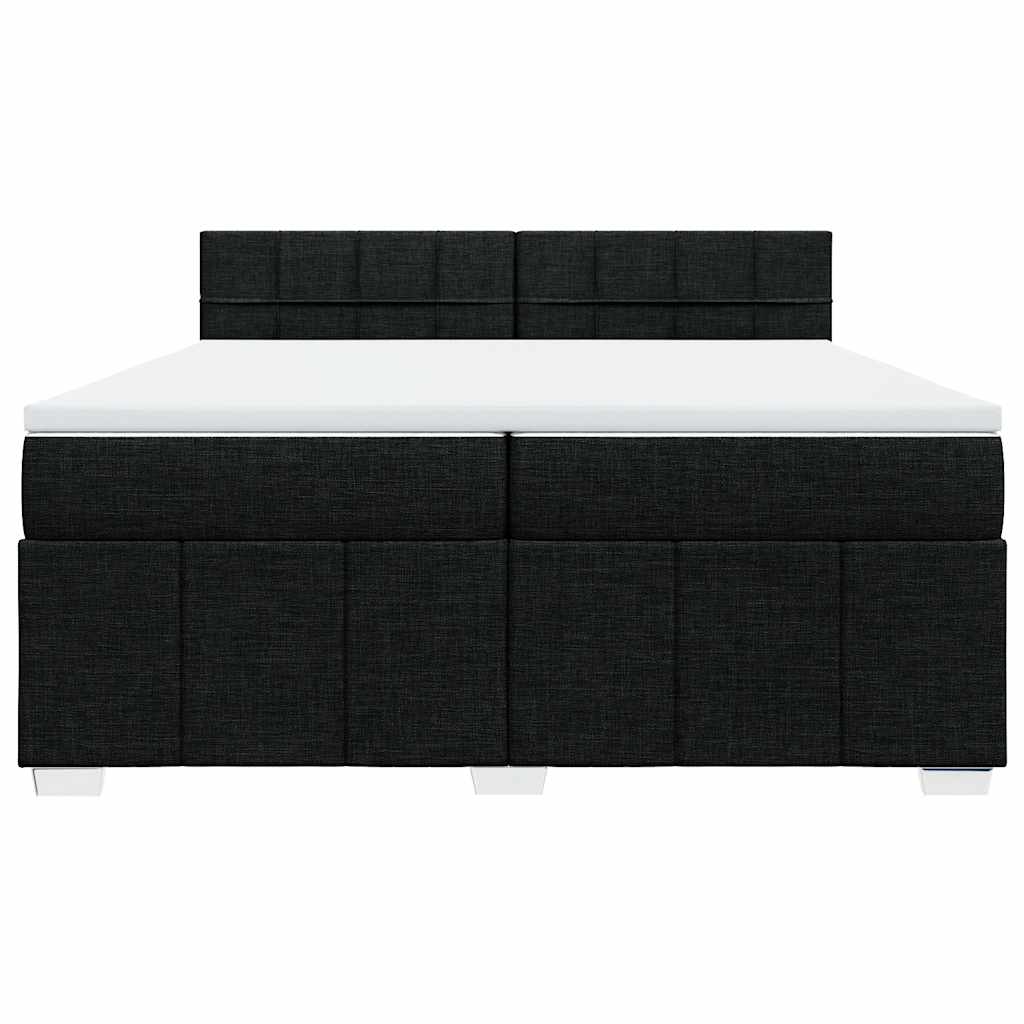 Κρεβάτι Boxspring με Στρώμα Μαύρο 200x200 εκ. Υφασμάτινο - Pakobazaar