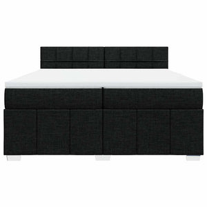 Κρεβάτι Boxspring με Στρώμα Μαύρο 200x200 εκ. Υφασμάτινο - Pakobazaar