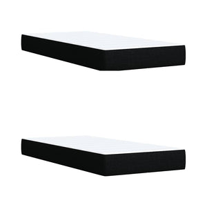 Κρεβάτι Boxspring με Στρώμα Μαύρο 200x200 εκ. Υφασμάτινο - Pakobazaar