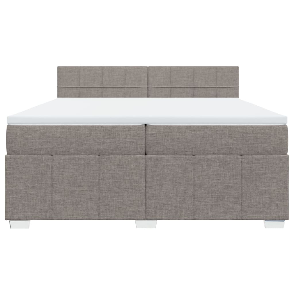 Κρεβάτι Boxspring με Στρώμα Taupe 200x200 εκ. Υφασμάτινο - Pakobazaar