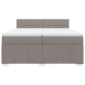 Κρεβάτι Boxspring με Στρώμα Taupe 200x200 εκ. Υφασμάτινο - Pakobazaar