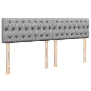 Κρεβάτι Boxspring με Στρώμα Ανοιχτό Γκρι 200x200 εκ. Υφασμάτινο - Pakobazaar