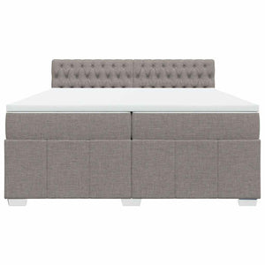 Κρεβάτι Boxspring με Στρώμα Taupe 200x200 εκ. Υφασμάτινο - Pakobazaar