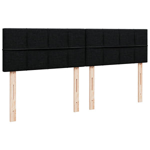 Κρεβάτι Boxspring με Στρώμα Μαύρο 200x200 εκ. Υφασμάτινο - Pakobazaar
