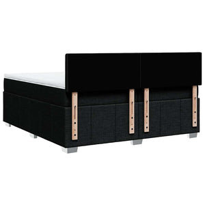 Κρεβάτι Boxspring με Στρώμα Μαύρο 200x200 εκ. Υφασμάτινο - Pakobazaar