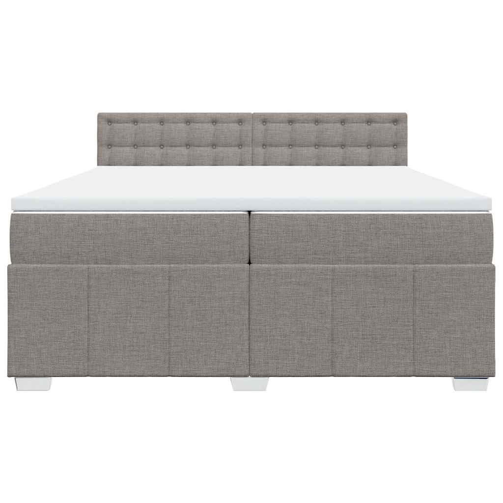 Κρεβάτι Boxspring με Στρώμα Taupe 200x200 εκ. Υφασμάτινο - Pakobazaar