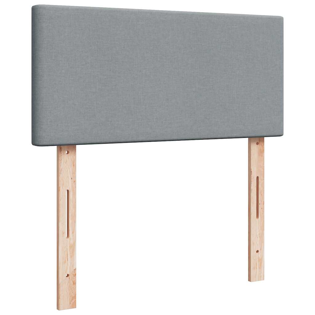 Κρεβάτι Boxspring με Στρώμα Ανοιχτό Γκρι 80x200 εκ. Υφασμάτινο - Pakobazaar