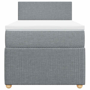 Κρεβάτι Boxspring με Στρώμα Ανοιχτό Γκρι 80x200 εκ. Υφασμάτινο - Pakobazaar