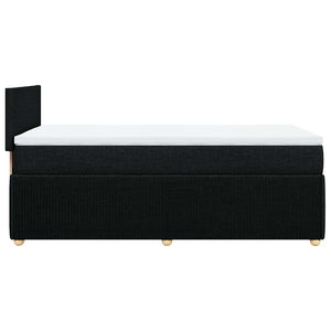Κρεβάτι Boxspring με Στρώμα Μαύρο 80 x 200 εκ. Υφασμάτινο - Pakobazaar