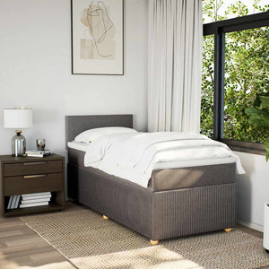 Κρεβάτι Boxspring με Στρώμα Taupe 80x200 εκ. Υφασμάτινο - Pakobazaar