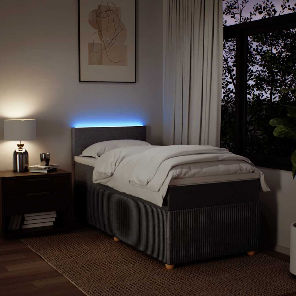 Κρεβάτι Boxspring με Στρώμα Taupe 80x200 εκ. Υφασμάτινο - Pakobazaar