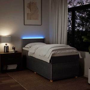 Κρεβάτι Boxspring με Στρώμα Taupe 80x200 εκ. Υφασμάτινο - Pakobazaar