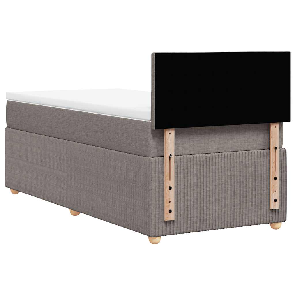Κρεβάτι Boxspring με Στρώμα Taupe 80x200 εκ. Υφασμάτινο - Pakobazaar