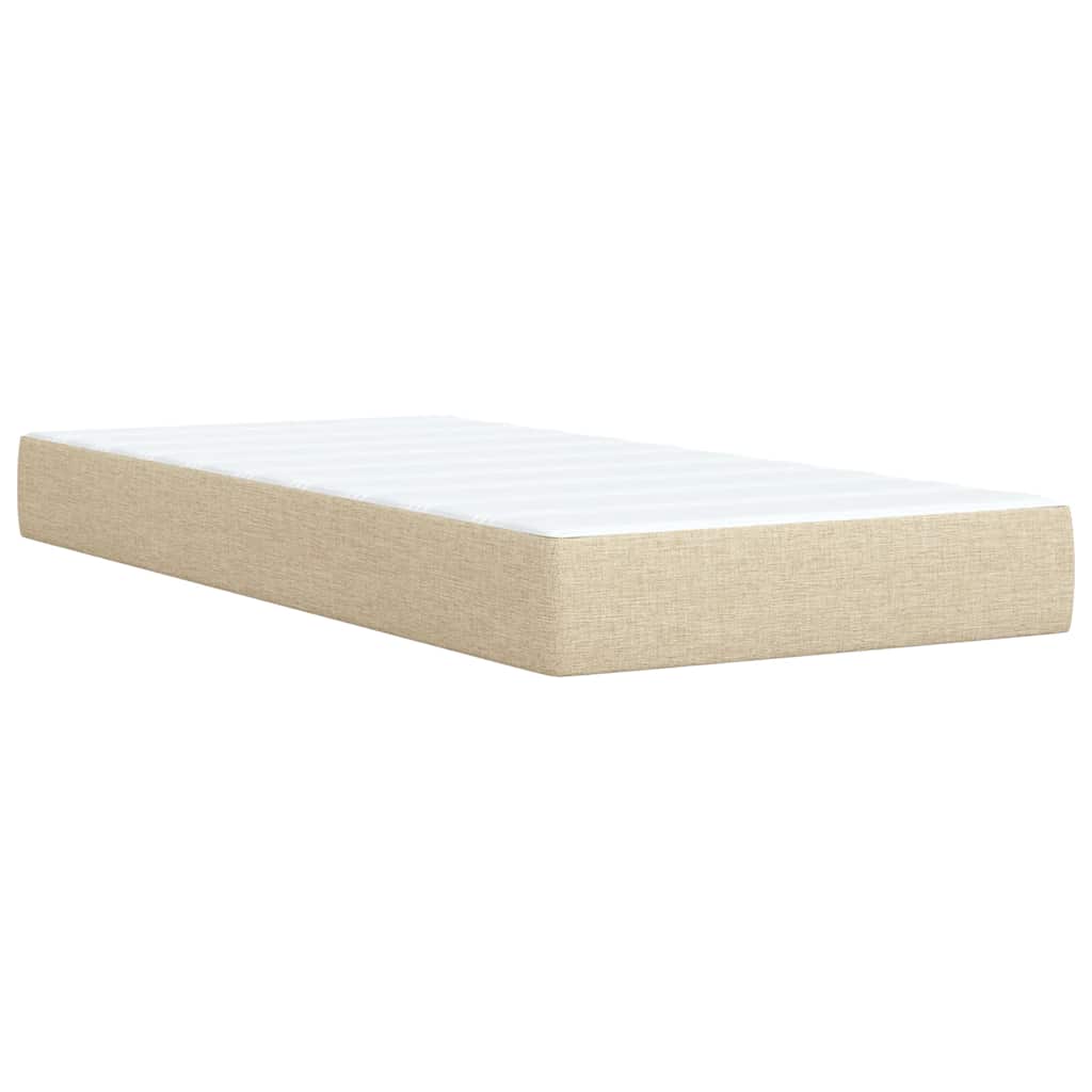 Κρεβάτι Boxspring με Στρώμα Κρεμ 80 x 200 εκ. Υφασμάτινο