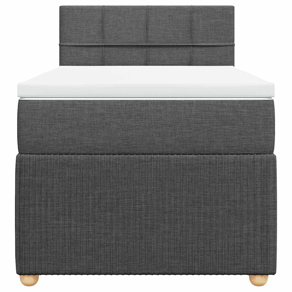 Κρεβάτι Boxspring με Στρώμα Σκούρο Γκρι 80x200 εκ. Υφασμάτινο - Pakobazaar