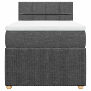 Κρεβάτι Boxspring με Στρώμα Σκούρο Γκρι 80x200 εκ. Υφασμάτινο - Pakobazaar