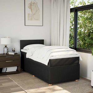 Κρεβάτι Boxspring με Στρώμα Μαύρο 80 x 200 εκ. Υφασμάτινο - Pakobazaar