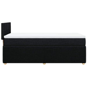 Κρεβάτι Boxspring με Στρώμα Μαύρο 80 x 200 εκ. Υφασμάτινο - Pakobazaar