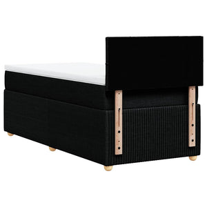 Κρεβάτι Boxspring με Στρώμα Μαύρο 80 x 200 εκ. Υφασμάτινο - Pakobazaar
