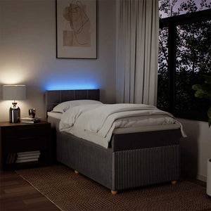 Κρεβάτι Boxspring με Στρώμα Taupe 80x200 εκ. Υφασμάτινο