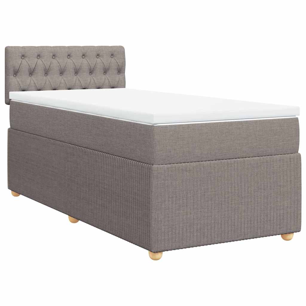 Κρεβάτι Boxspring με Στρώμα Taupe 80x200 εκ. Υφασμάτινο
