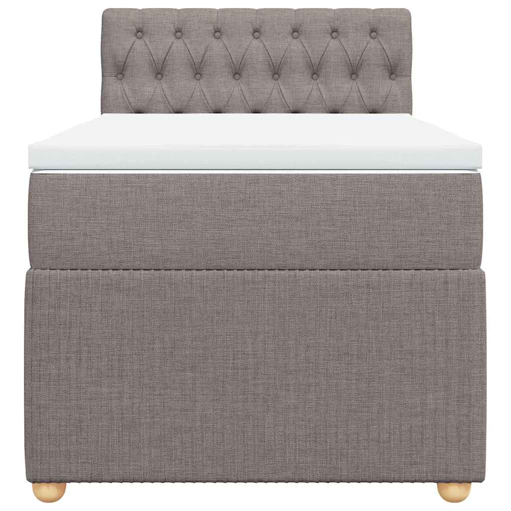 Κρεβάτι Boxspring με Στρώμα Taupe 80x200 εκ. Υφασμάτινο