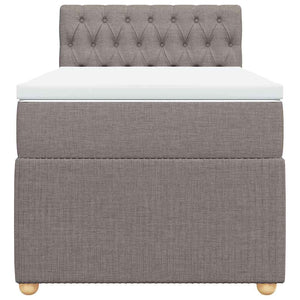 Κρεβάτι Boxspring με Στρώμα Taupe 80x200 εκ. Υφασμάτινο