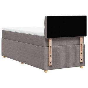 Κρεβάτι Boxspring με Στρώμα Taupe 80x200 εκ. Υφασμάτινο