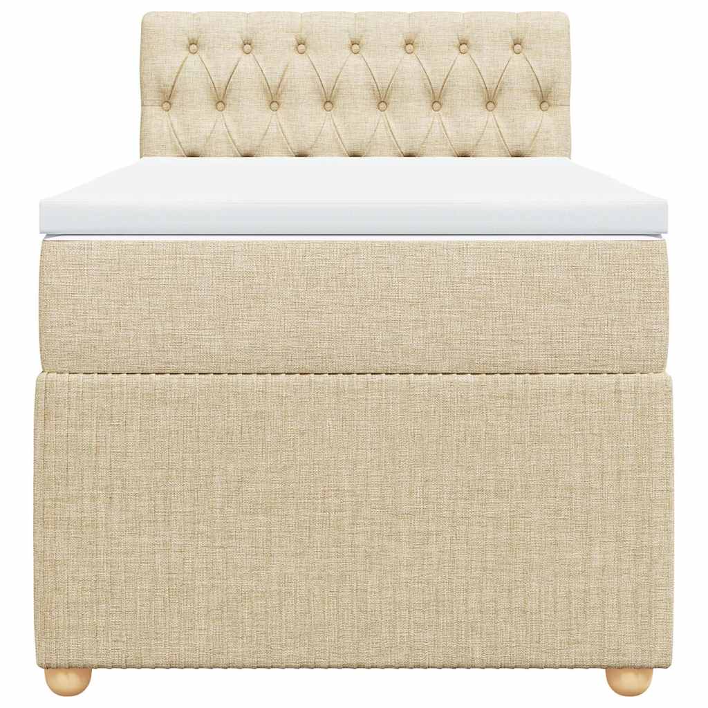 Κρεβάτι Boxspring με Στρώμα Κρεμ 80 x 200 εκ. Υφασμάτινο
