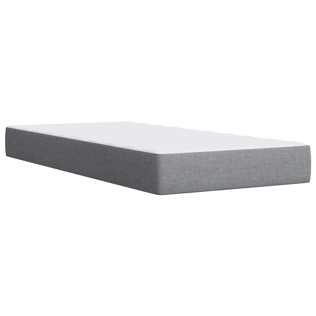 Κρεβάτι Boxspring με Στρώμα Ανοιχτό Γκρι 80x200 εκ. Υφασμάτινο - Pakobazaar