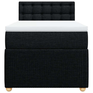 Κρεβάτι Boxspring με Στρώμα Μαύρο 80 x 200 εκ. Υφασμάτινο - Pakobazaar