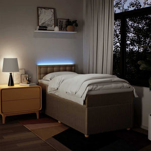 Κρεβάτι Boxspring με Στρώμα Κρεμ 80 x 200 εκ. Υφασμάτινο