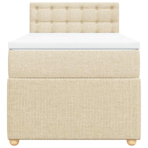 Κρεβάτι Boxspring με Στρώμα Κρεμ 80 x 200 εκ. Υφασμάτινο