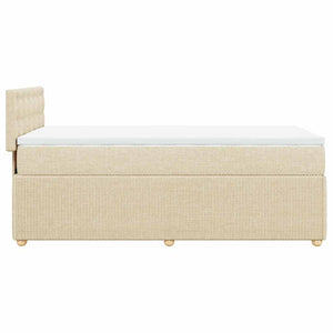 Κρεβάτι Boxspring με Στρώμα Κρεμ 80 x 200 εκ. Υφασμάτινο