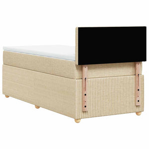 Κρεβάτι Boxspring με Στρώμα Κρεμ 80 x 200 εκ. Υφασμάτινο