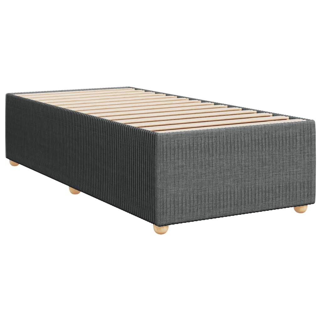 Κρεβάτι Boxspring με Στρώμα Σκούρο Γκρι 90x190 εκ. Υφασμάτινο - Pakobazaar
