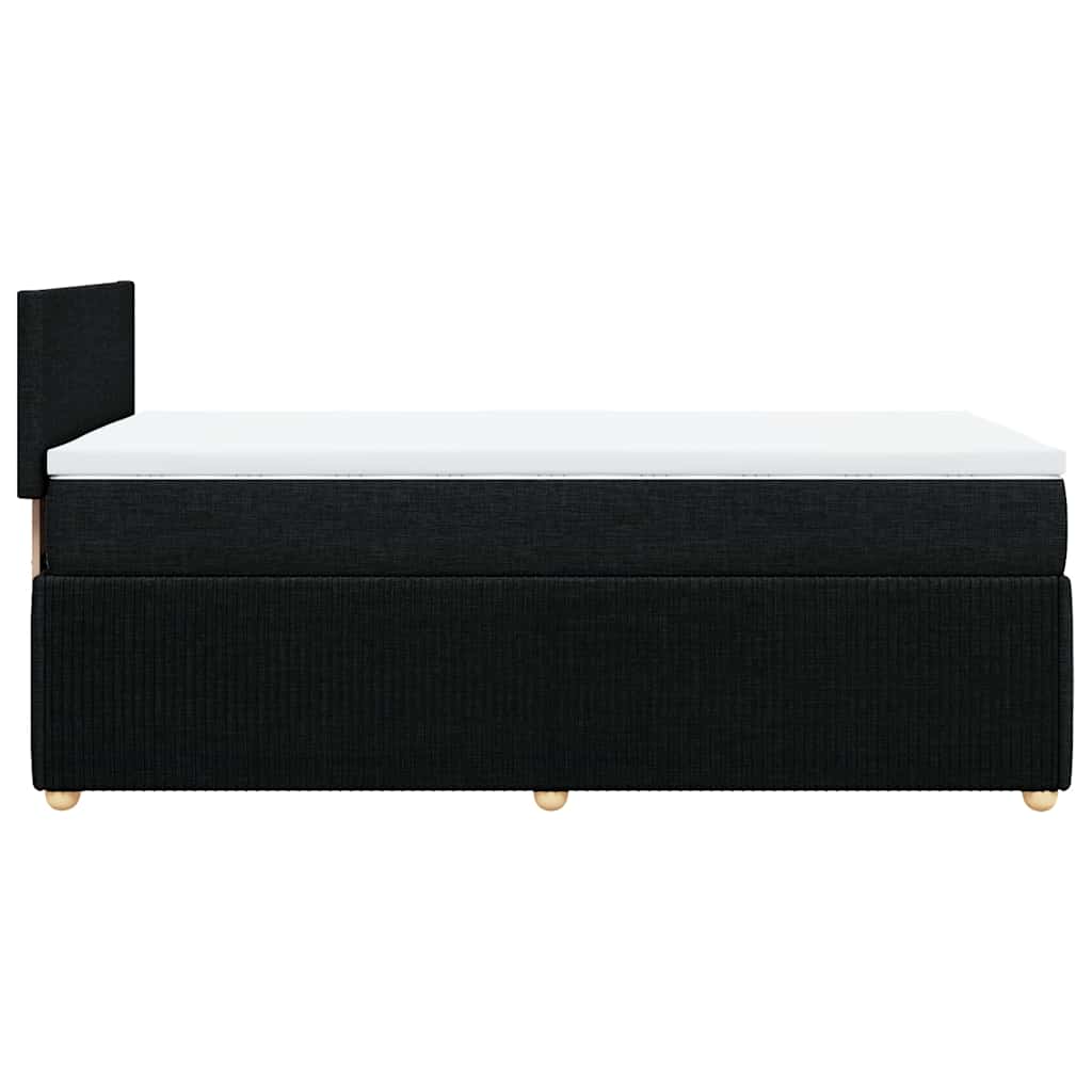 Κρεβάτι Boxspring με Στρώμα Μαύρο 90x190 εκ.Υφασμάτινο - Pakobazaar