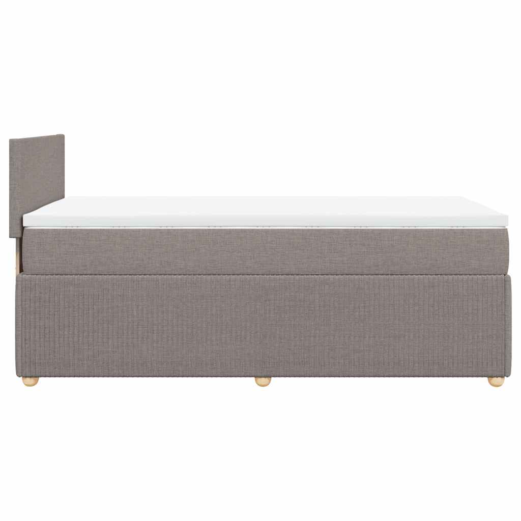 Κρεβάτι Boxspring με Στρώμα Taupe 90x190 εκ.Υφασμάτινο - Pakobazaar