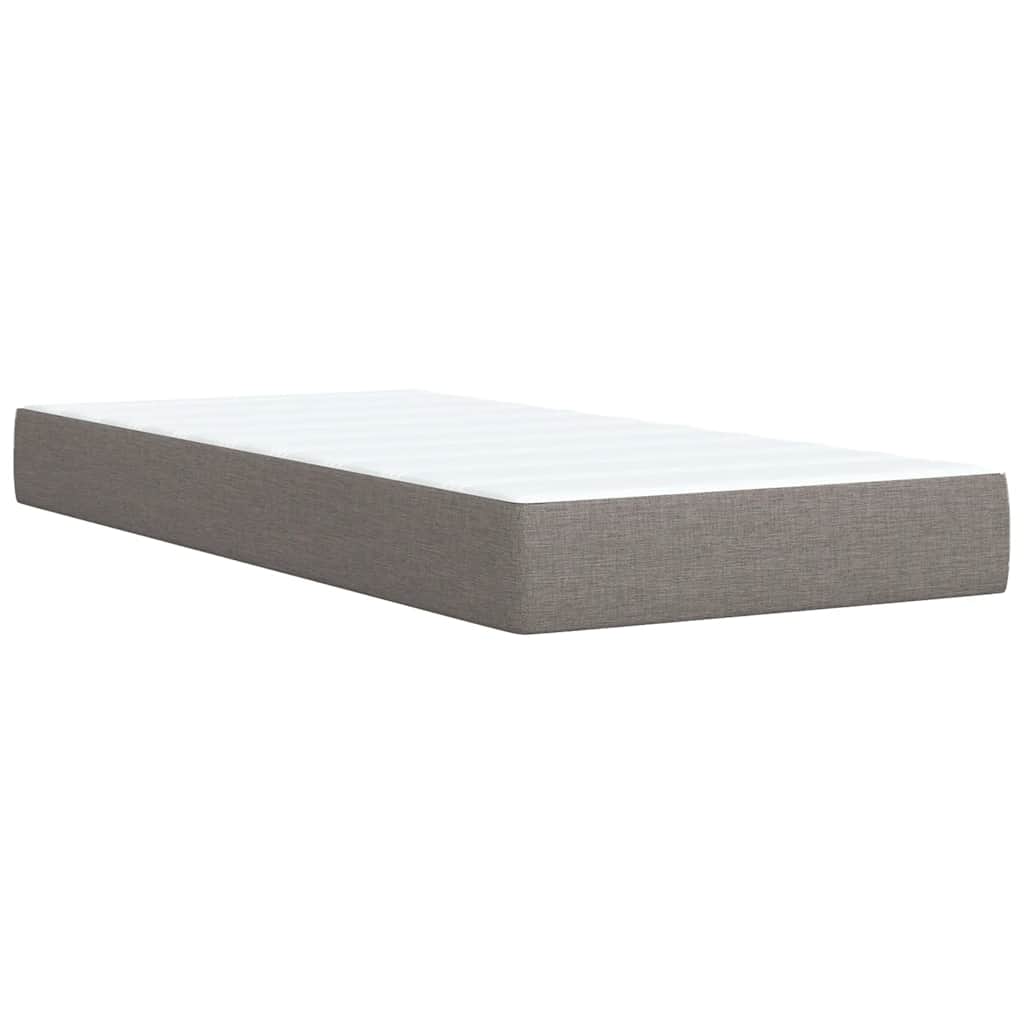 Κρεβάτι Boxspring με Στρώμα Taupe 90x190 εκ.Υφασμάτινο - Pakobazaar