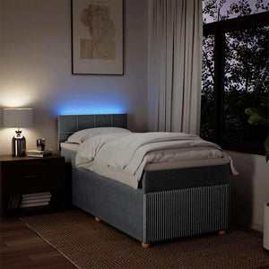 Κρεβάτι Boxspring με Στρώμα Ανοιχτό Γκρι 90x190 εκ. Υφασμάτινο - Pakobazaar